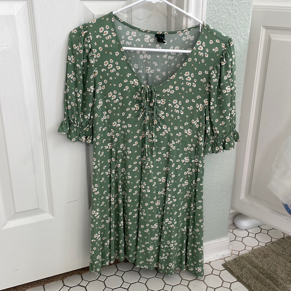 Green floral dress